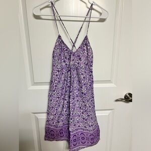 Aerie purple floral cami dress size S